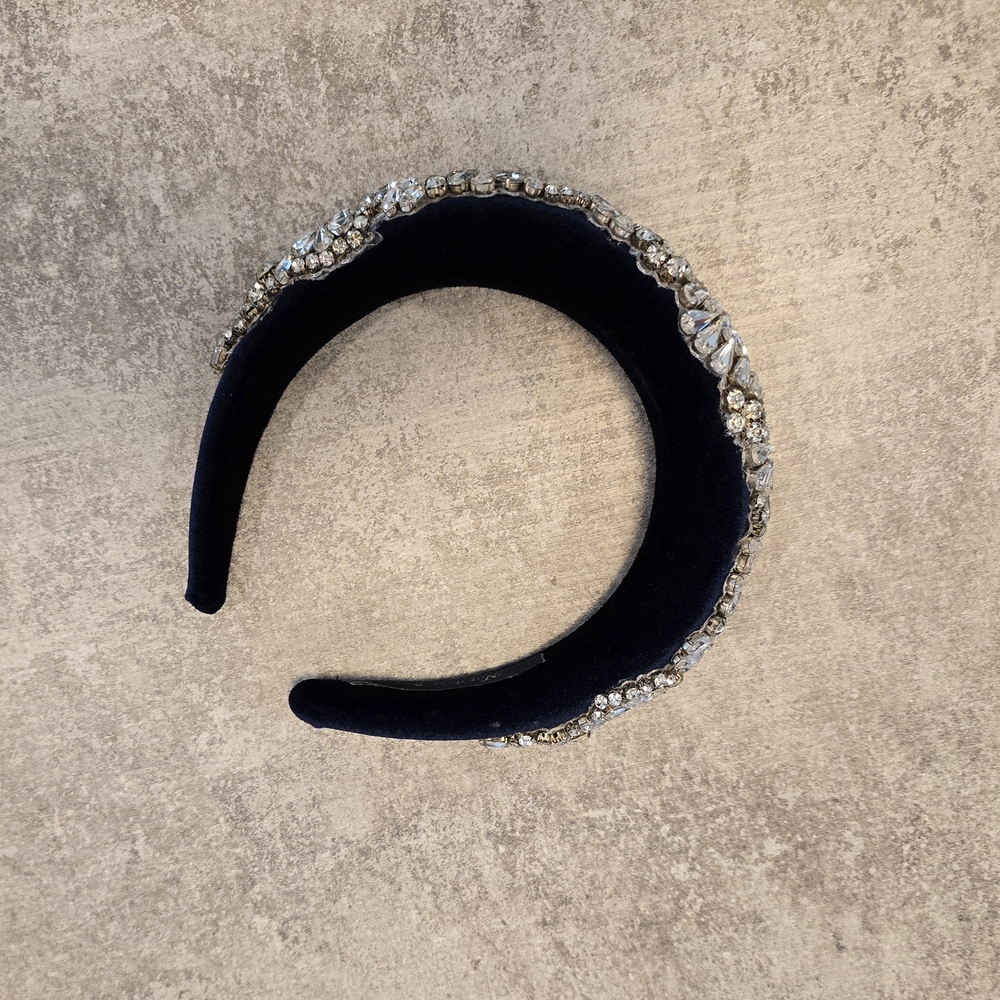 Elegant Black and Silver Embellished Headband